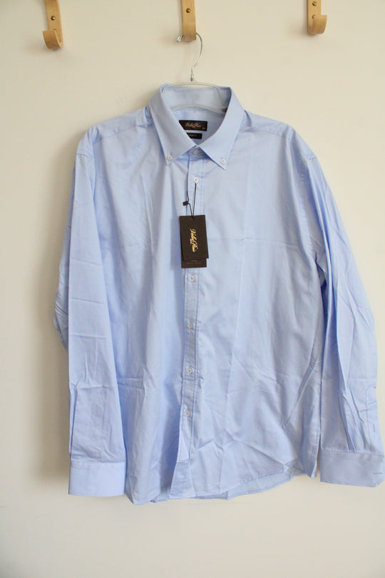 NEW Vella Paris Slim Fit Light Blue Button Down Shirt | 3XL/18
