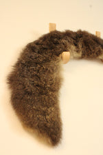 Vintage Brown Fur Collar featuring a Soft Pink Quilted Satin Lining