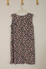 Perceptions Pink and Black Floral Stretch Dress | 14
