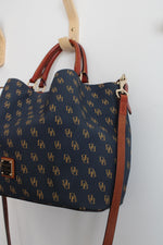 Dooney & Bourke Gretta Brenna Navy Blue Monogram Bag