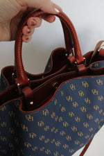 Dooney & Bourke Gretta Brenna Navy Blue Monogram Bag