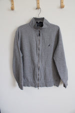 Nautica Gray Zip Up Pullover Sweatshirt | XL