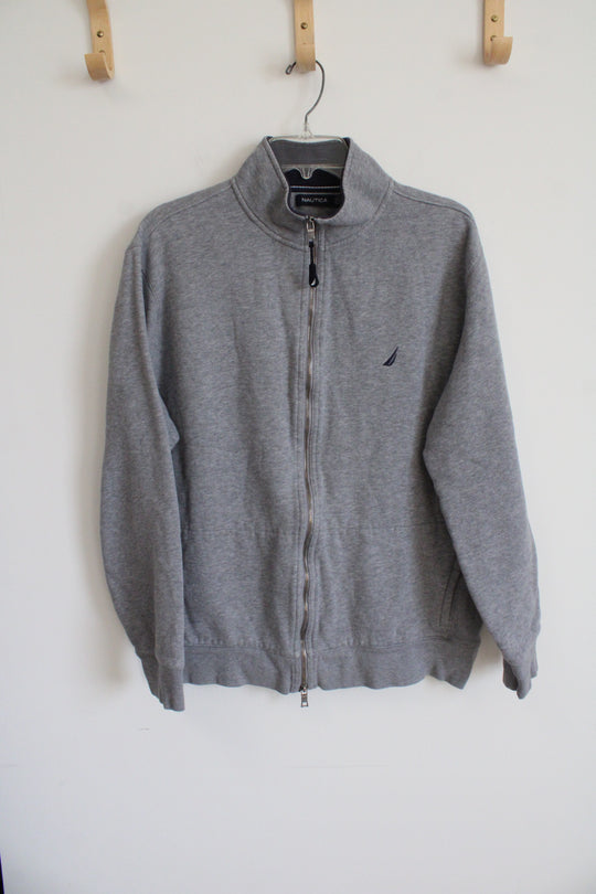 Nautica Gray Zip Up Pullover Sweatshirt | XL