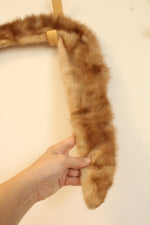 Vintage Light Brown Fur Collar featuring Snap Strip