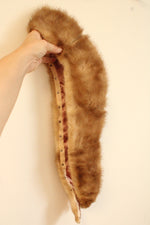 Vintage Light Brown Fur Collar featuring Snap Strip