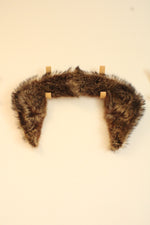 Vintage Brown Fur Collar Curved Shape with Satin Lining