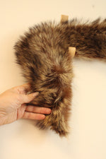 Vintage Brown Fur Collar Curved Shape with Satin Lining