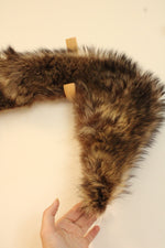Vintage Brown Fur Collar Curved Shape with Satin Lining