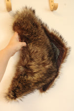 Vintage Brown Fur Collar Curved Shape with Satin Lining