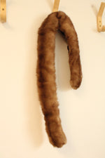 Vintage Brown Fur Collar Stole featuring Dark Velvet Backing