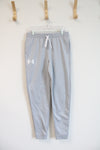 Under Armour Fitted Light Gray Sweatpant Joggers | Youth XL