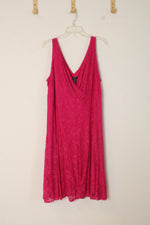 Glamour Hot Pink Lace V-Neck Dress | 20