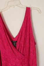 Glamour Hot Pink Lace V-Neck Dress | 20