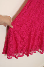 Glamour Hot Pink Lace V-Neck Dress | 20