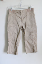 Levi's Relaxed Fit Mid-Rise Tan Cargo Capri | 6
