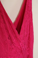 Glamour Hot Pink Lace V-Neck Dress | 20