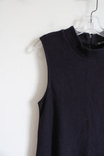 NEW Nic & Zoe Navy Blue Knit Linen Blend Dress | L