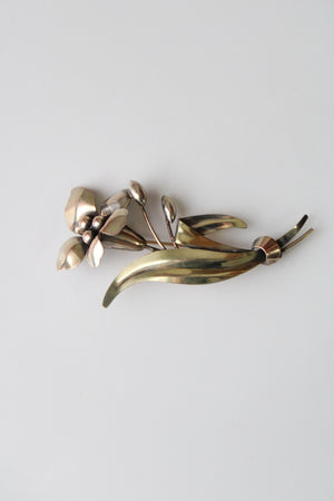 1/20 12K Gold Fill On Silver Flower Pin