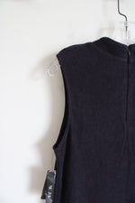 NEW Nic & Zoe Navy Blue Knit Linen Blend Dress | L