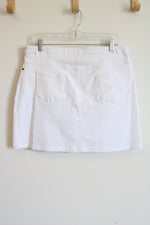 Hearts Of Palm White Stretch Denim Skirt | 12 Petite