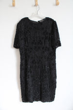 Vintage Royal Feelings Black Beaded Silk Dress | 14