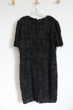 Vintage Royal Feelings Black Beaded Silk Dress | 14