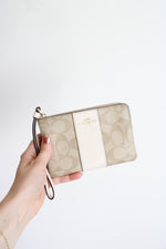 Coach Signature Side Zip Tan Wallet