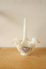 Vintage Fenton 9335-DS Hand-Painted Primrose Basket Signed