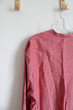 NEW Koton Business Red Linen Blend Button Down Dress | 38