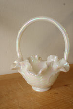 Vintage Fenton 9335-DS Hand-Painted Primrose Basket Signed
