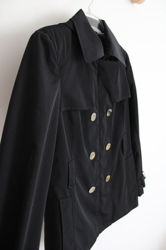 Calvin Klein Black Double Breasted Jacket | S Petite