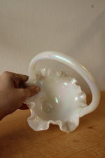 Vintage Fenton 9335-DS Hand-Painted Primrose Basket Signed