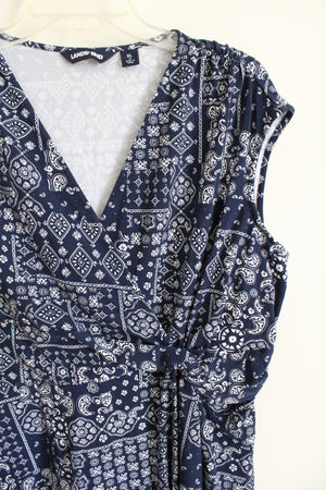 Lands' End Blue Paisley Dress | XL