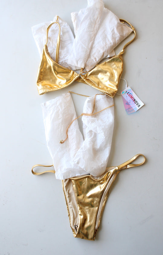 NEW Luminova Orelia Gold Chain Bikini Set | 1