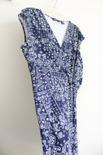 Lands' End Blue Paisley Dress | XL