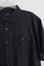 Jachs New York Black Patterned Button Down Stretch Shirt | XL