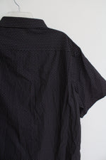 Jachs New York Black Patterned Button Down Stretch Shirt | XL