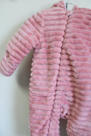 Koala Baby Pink Rib Faux Fur One Piece snow Suit | 9-12 MO