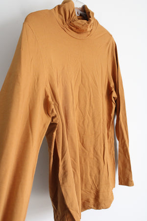 Susan Graver Weekend Cotton Essentials Mustard Long Sleeved Shirt | L
