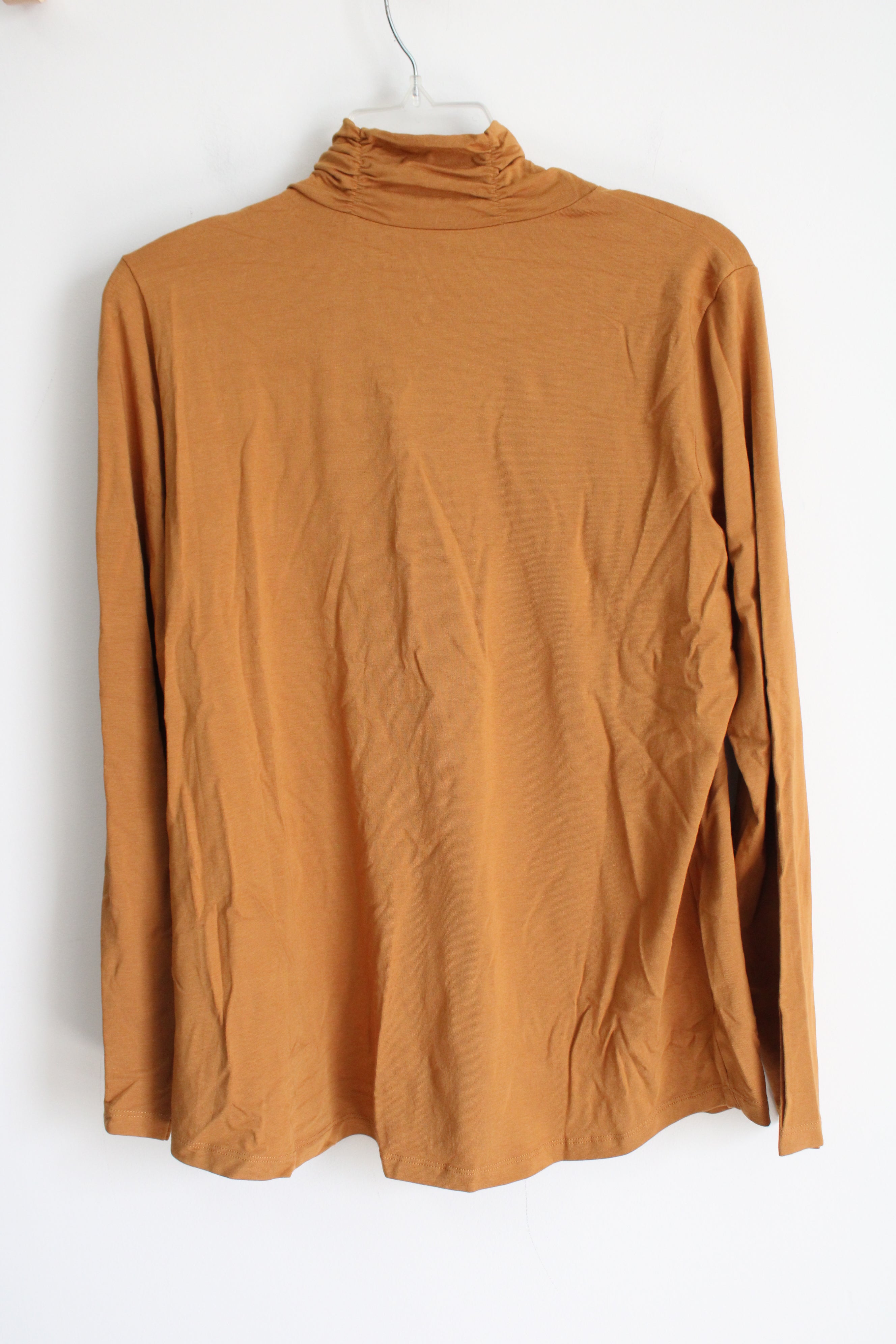 Susan Graver Weekend Cotton Essentials Mustard Long Sleeved Shirt | L