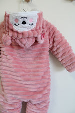 Koala Baby Pink Rib Faux Fur One Piece snow Suit | 9-12 MO