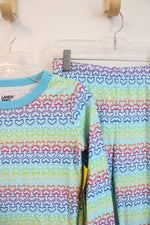 NEW Lands' End Colorful Heart Cotton Pajama Set | Youth 12