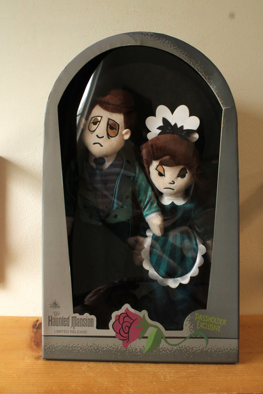 Disney Parks Limited Release Haunted Mansion 50th Anniversary Ghost Host and Hostess Plush Set