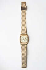 Pulsar Gold Tone Quartz Analog Tankard Watch