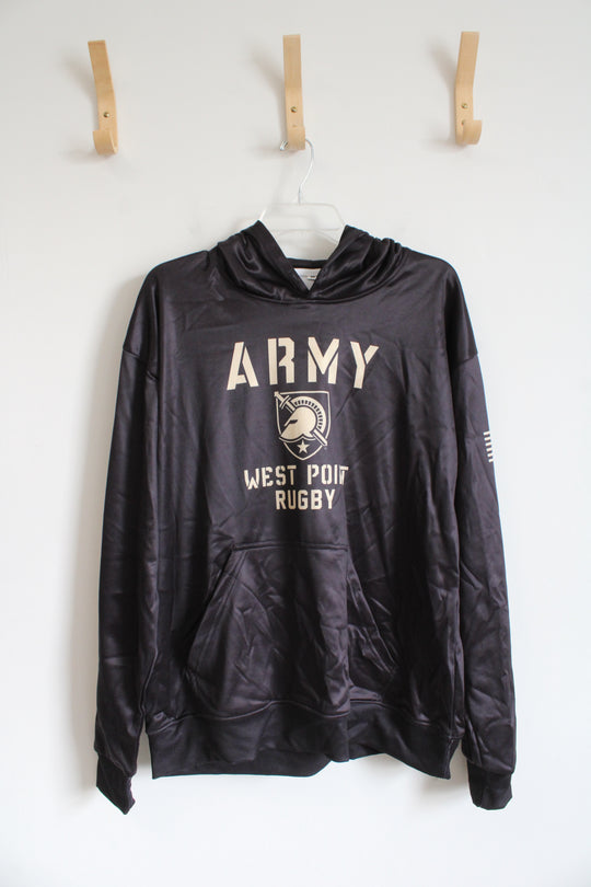 Black & Tan Army West Point Rugby Hoodie | M