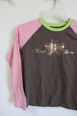 Children's Place Butterfly Beauty Pink Brown Shirt | 10/12