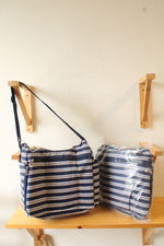 NEW Fit & Fresh Insulated Baby Bottle Bag featuring Navy and White Stripe Pattern Set