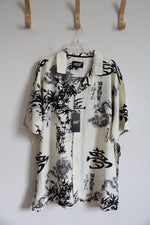 NEW Fresh Prints Of Bel-Air Cream & Black Button Down Shirt | 2X