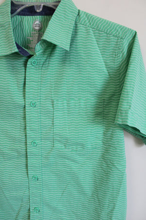 Wonder Nation Green Striped Button Down Shirt | 14/16