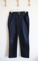 Lee Relaxed Fit Straight Leg Mid Rise Dark Wash Jeans | 8 Petite
